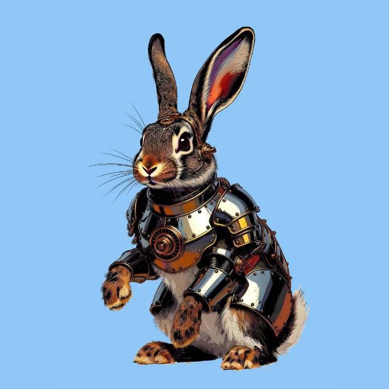 Gepanzerter Kaninchen-Steampunk-Held