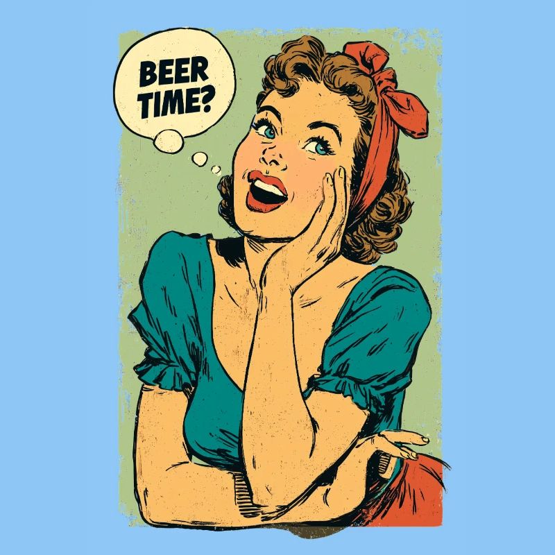 Bierzeit Retro-Pin-Up