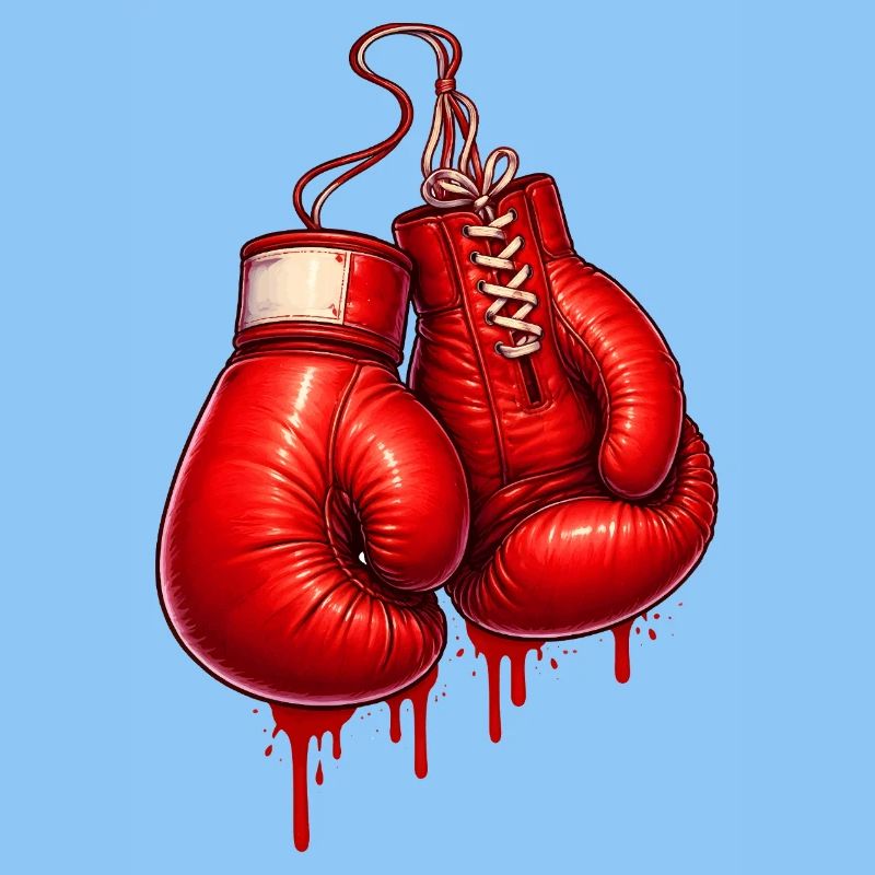 Rote Boxhandschuhe im Graffiti Stil 