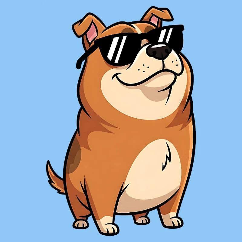Dicker Dackel mit Sonnenbrille
