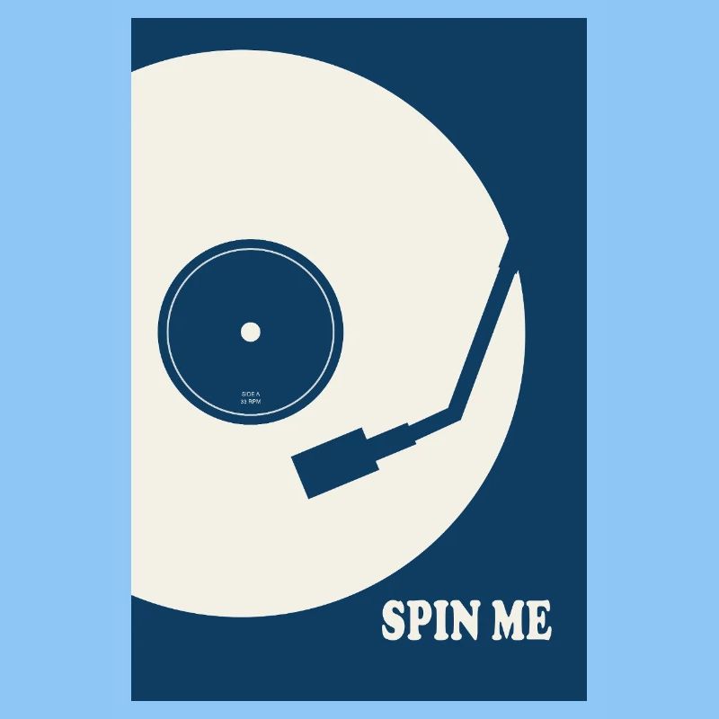 Spin Me – Poster vinyle rétro pour platine