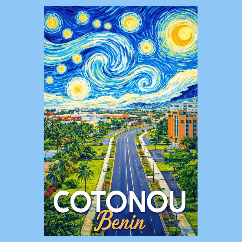 Cotonou Straße Sternenhimmel