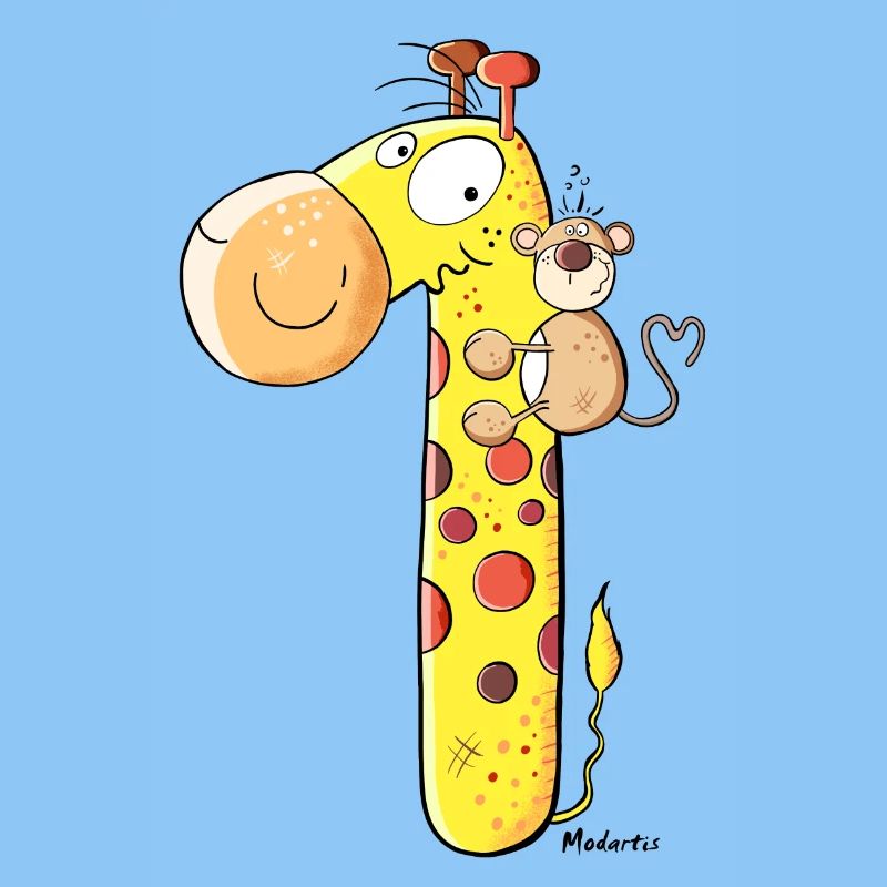 Affe auf Giraffe