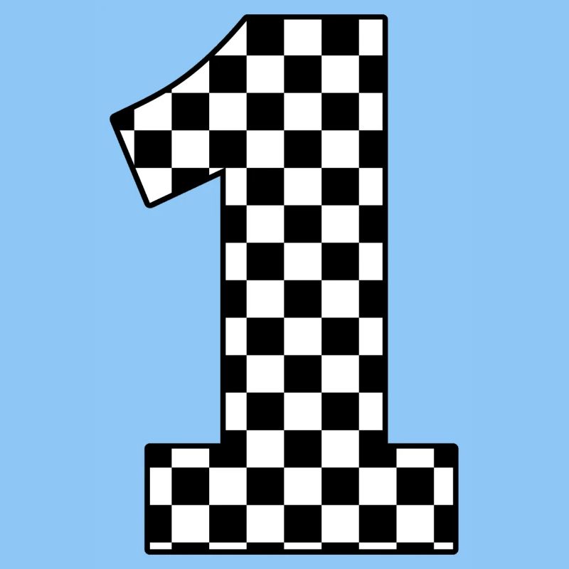 Number 1 checkered