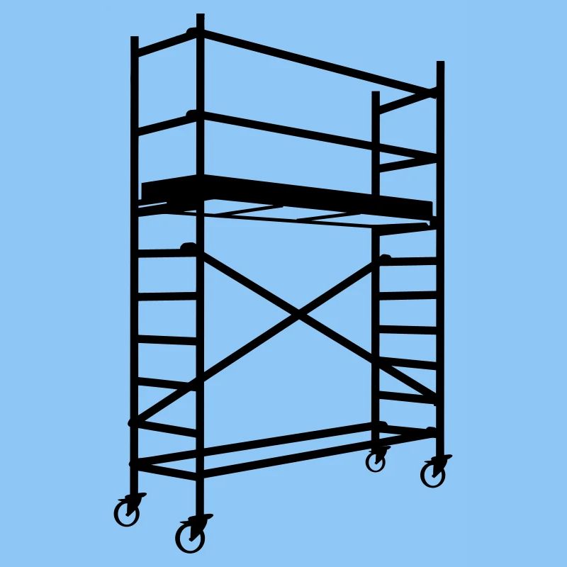 Scaffolding with wheels – shadow image