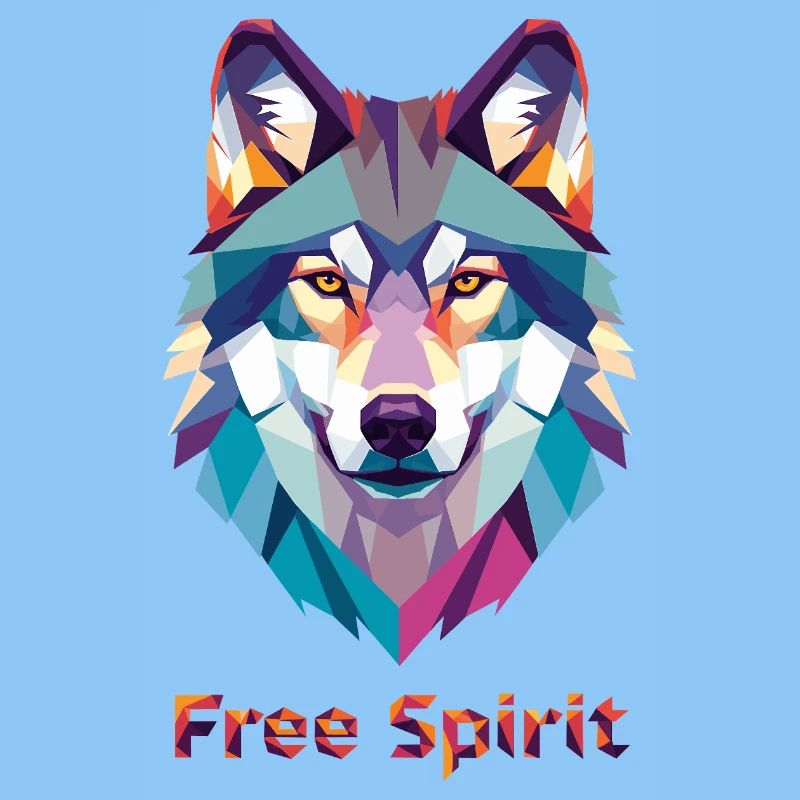 Geomorphischer Wolf mit Farbexplosion