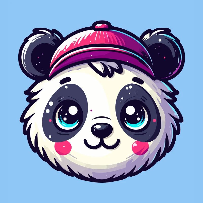 Panda Kopf mit Kappe