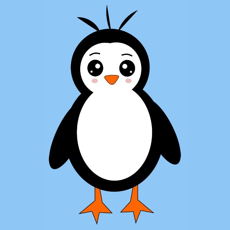 Pingouin Oiseau Face Yeux Mignons
