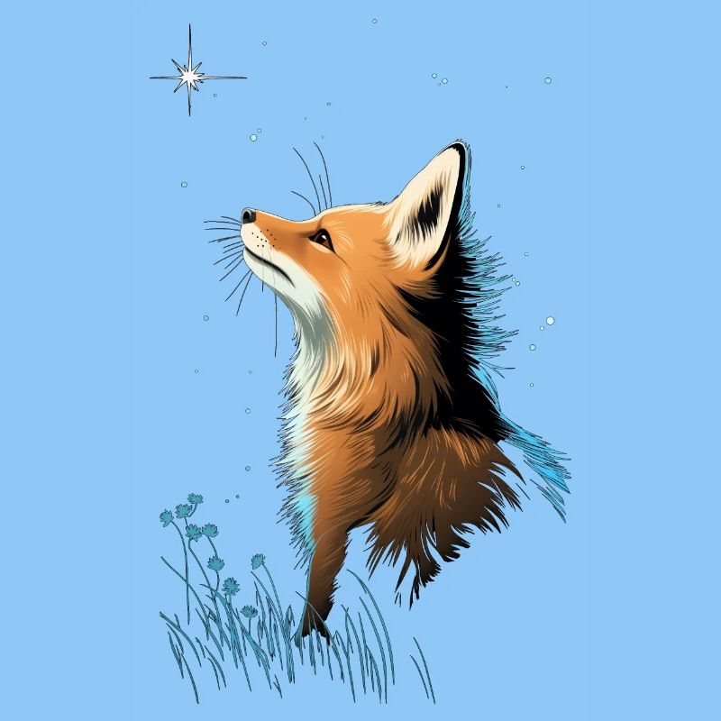 Fuchs mit Sternenhimmel
