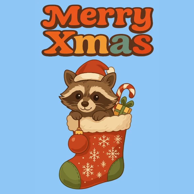 Raton laveur de Noël en bas