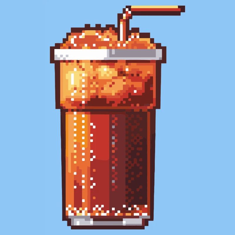 Pixel Cola Glas mit Eis