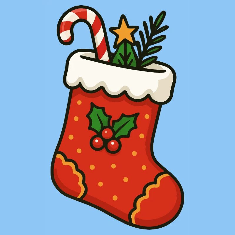 Bas de Noël avec canne à sucre