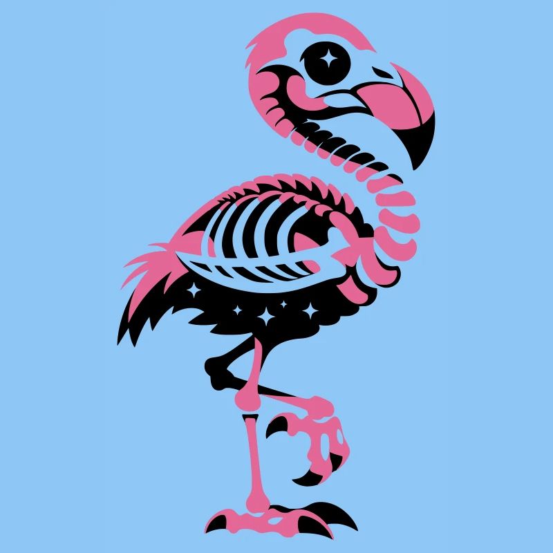 Flamingo Skelett Pink Gothic