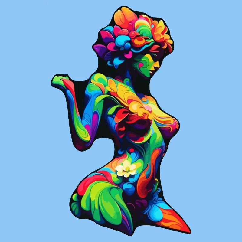 Colorful Flora Silhouette