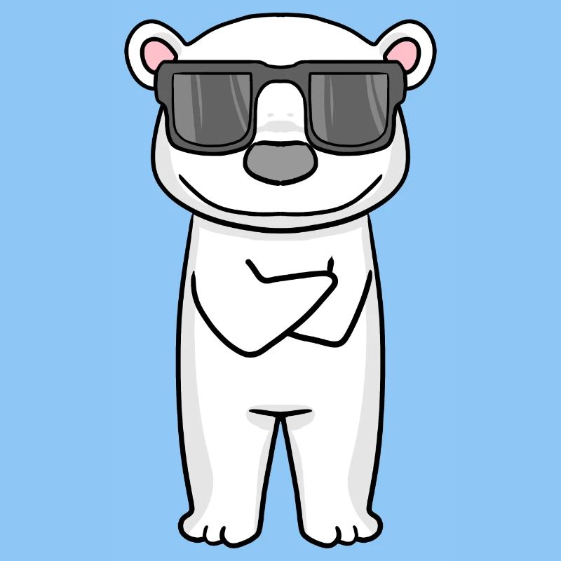 cooler Eisbär mit Sonnenbrille