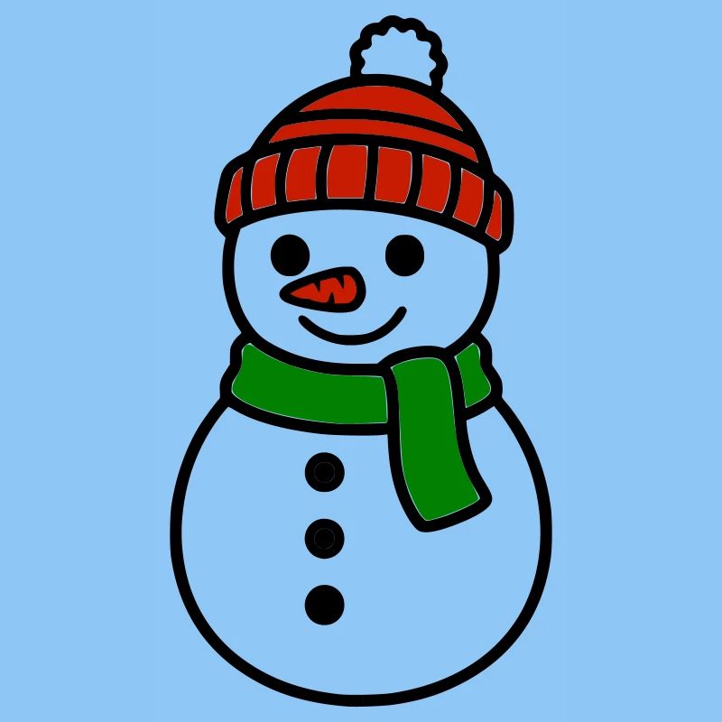 Cute snowman with hat & scarf