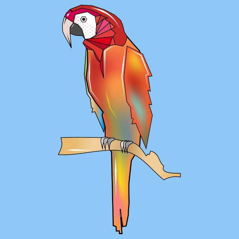 perroquet coloré dans un style polygone