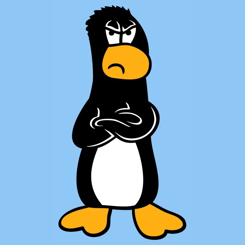 Pingouin En colère Offensé Bras croisés Aigre