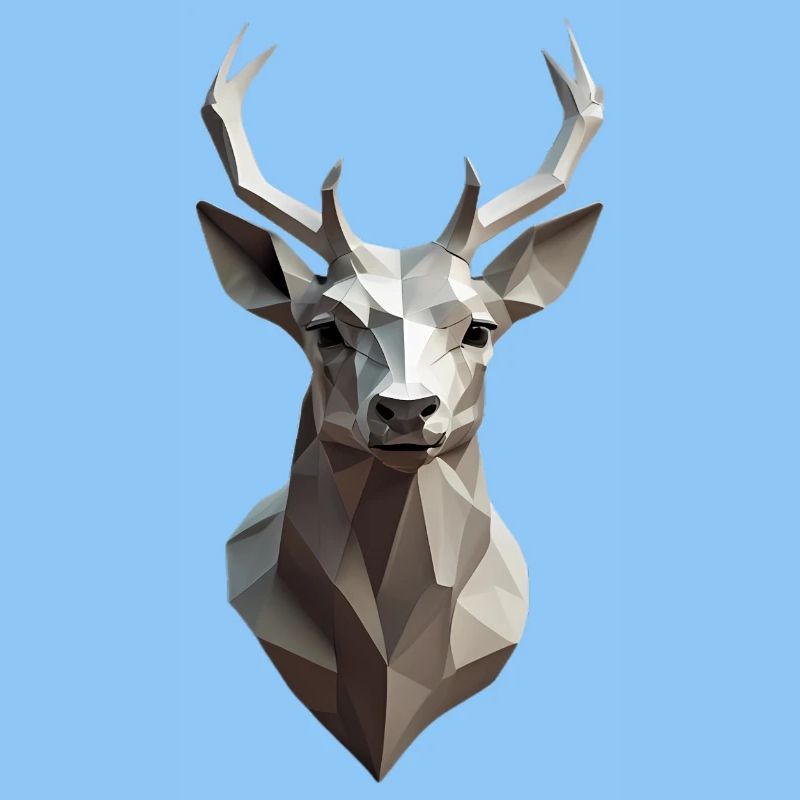 Geometrischer Hirschkopf Low-Poly