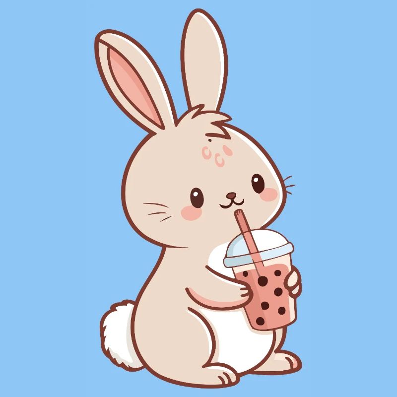 Kawaii Bunny and Bubble Tea
