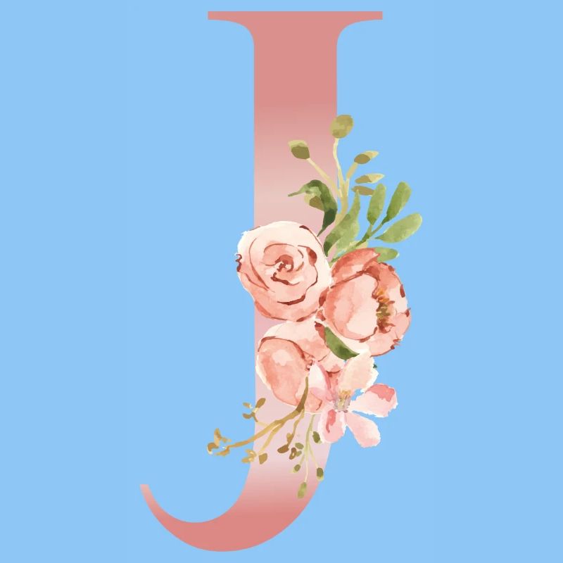 Monogramm J Blumen-Aquarell