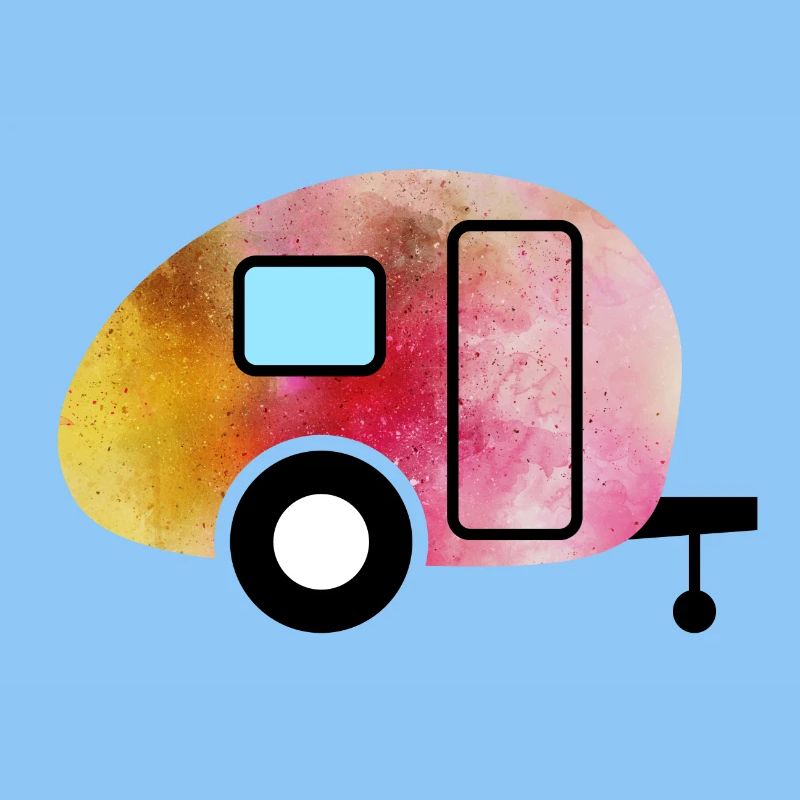 Caravan Watercolor Caravan Camping