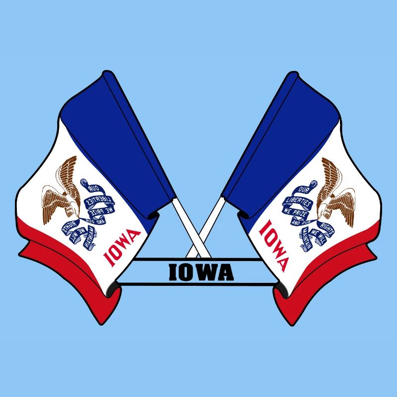 Two flags text IOWA
