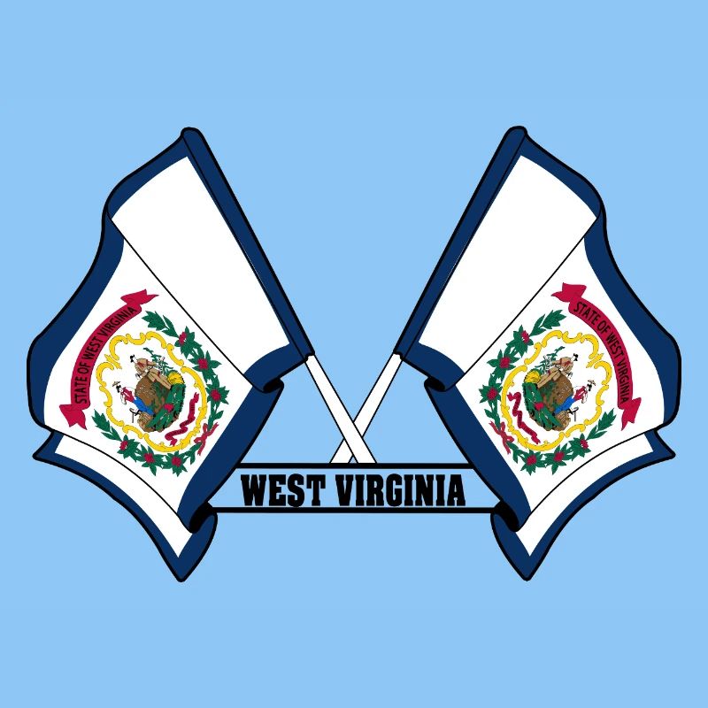 Two flags text WEST VIRGINIA