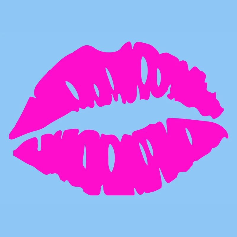 Graphique rose néon avec bouche embrassante