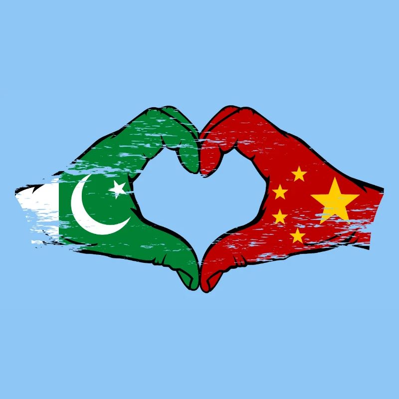 Pakistan Chine drapeau mains forme de coeur utilisé