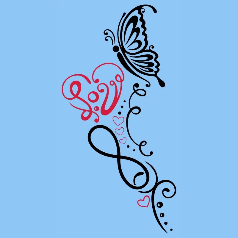 Herz mit Schmetterling, infinity