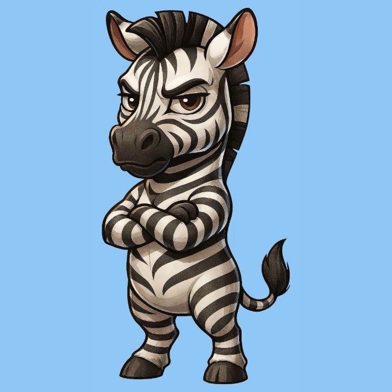 Cooles Zebra gelassen Comic verschränkte Arme 