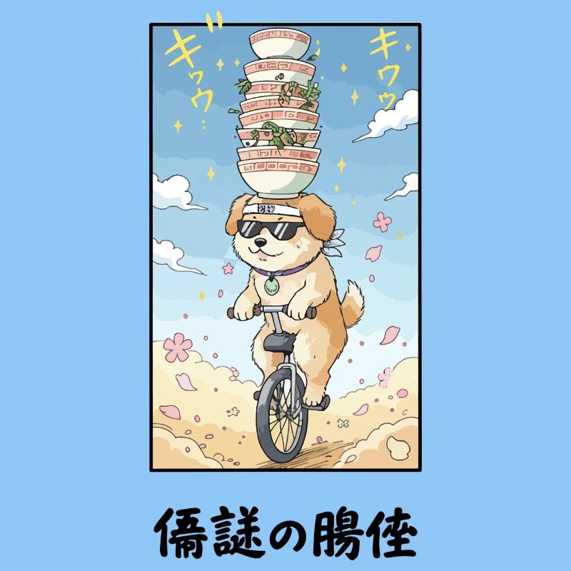Noodle Stack Pup on Unicycle