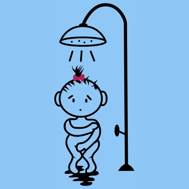 fille timide sous la douche