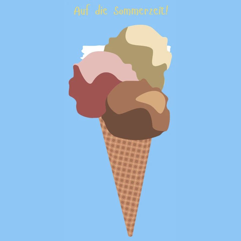 Auf die Sommerzeit Eiswaffel