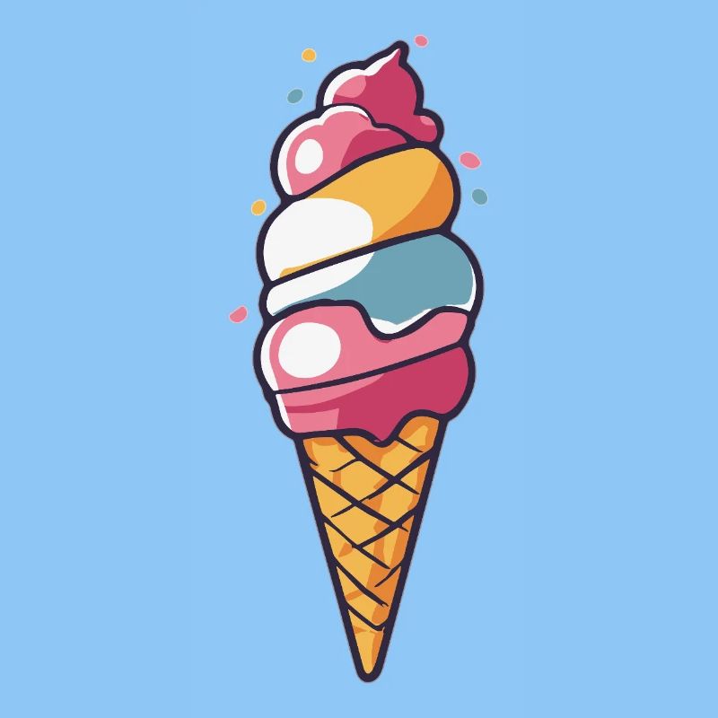Pastell Eiscreme Cartoon Cone