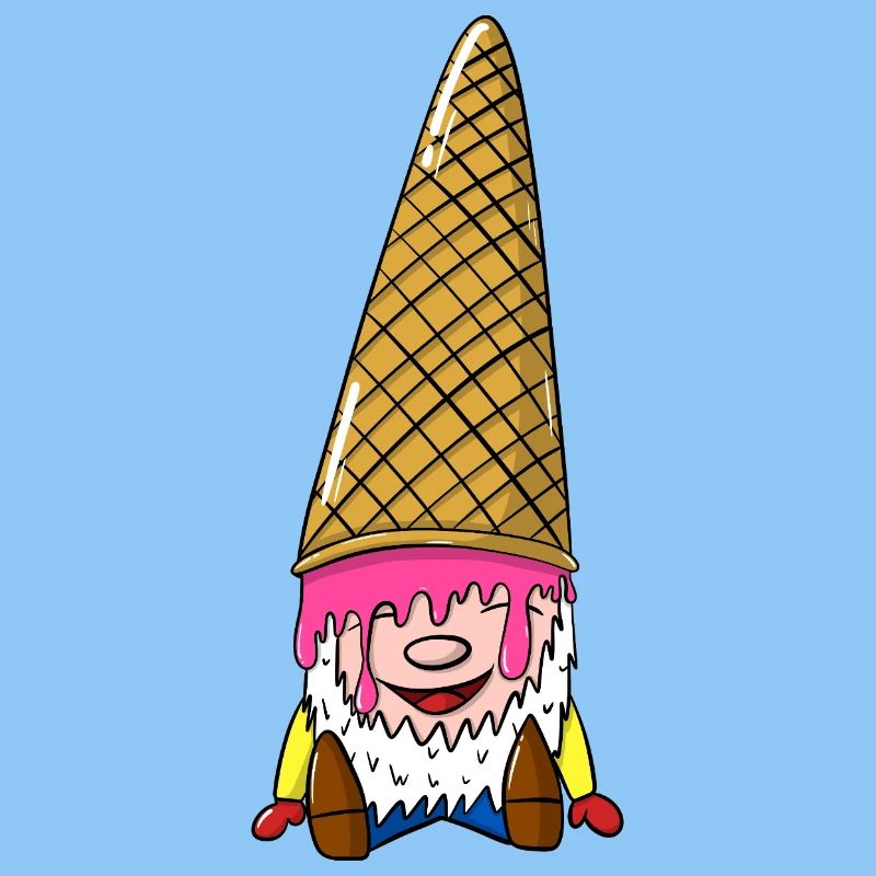 Zwerg mit Eiswaffel - Wichtel mit Eis