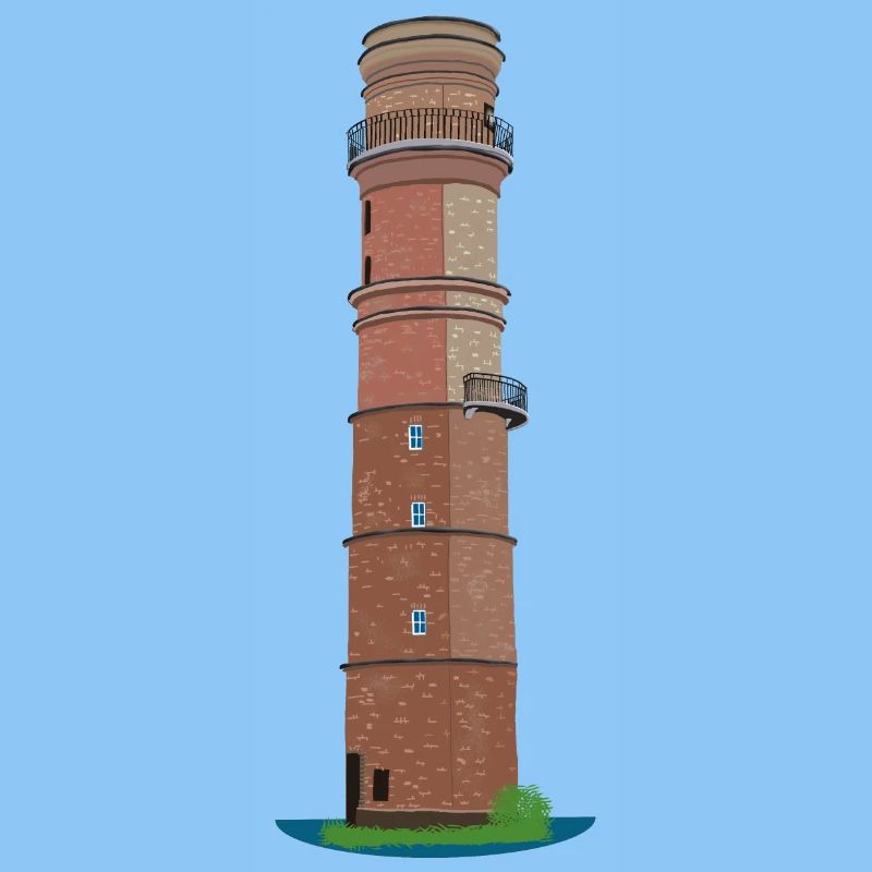 Old lighthouse Travemünde without text, drawing