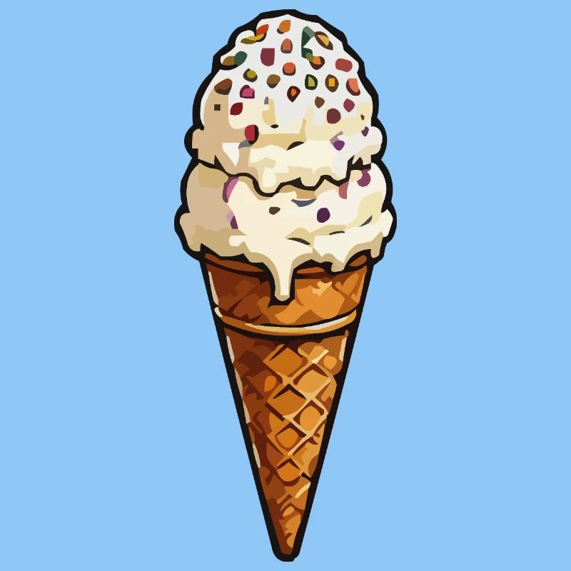Doppel-Eiscreme mit Streuseln