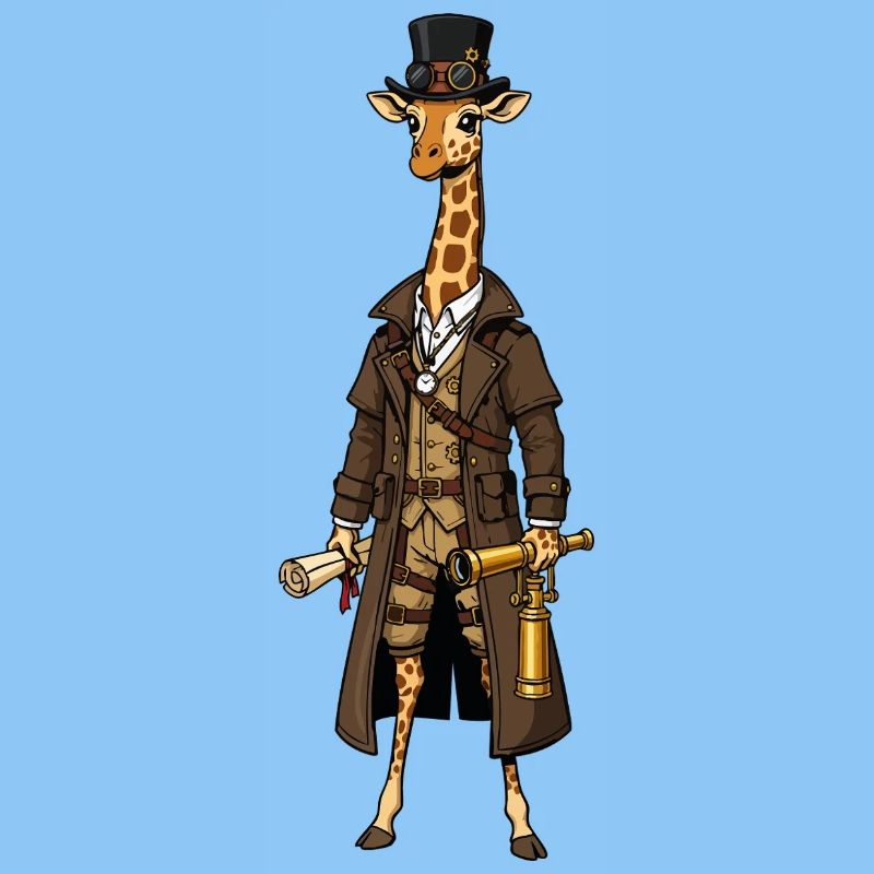 Giraffe Explorer Steampunk Chic Top Hat