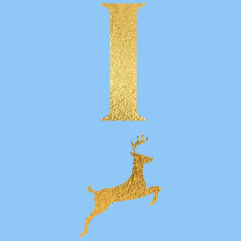 Buchstabe i goldener Hirsch - Geschenkidee