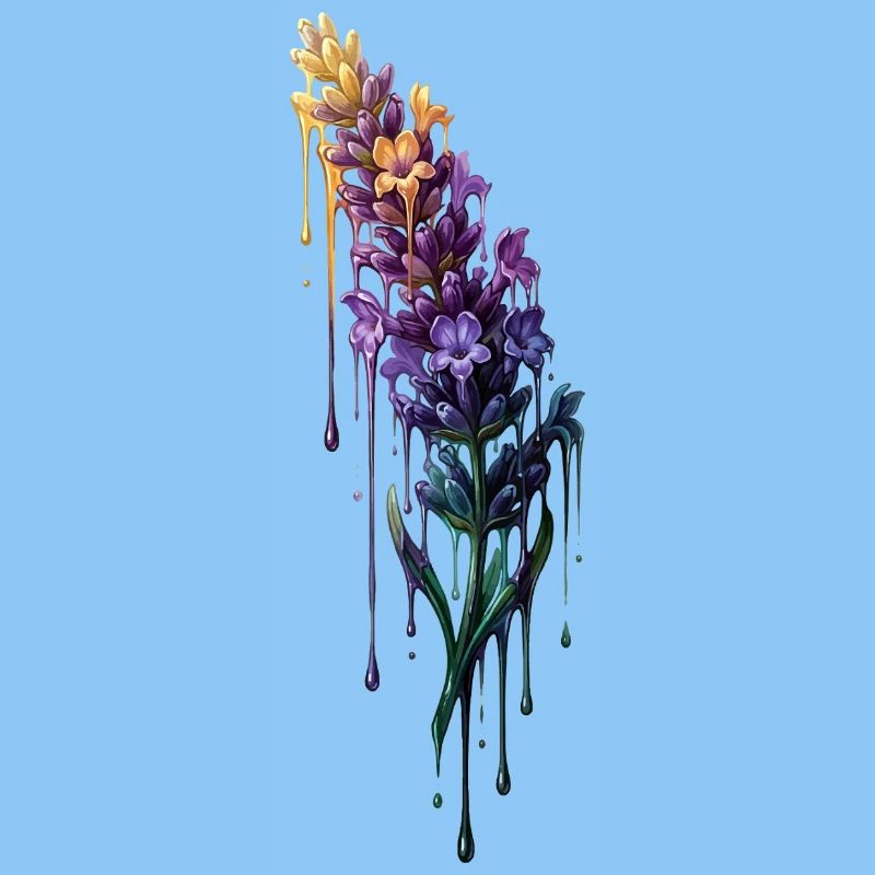 Lavender with dripping color