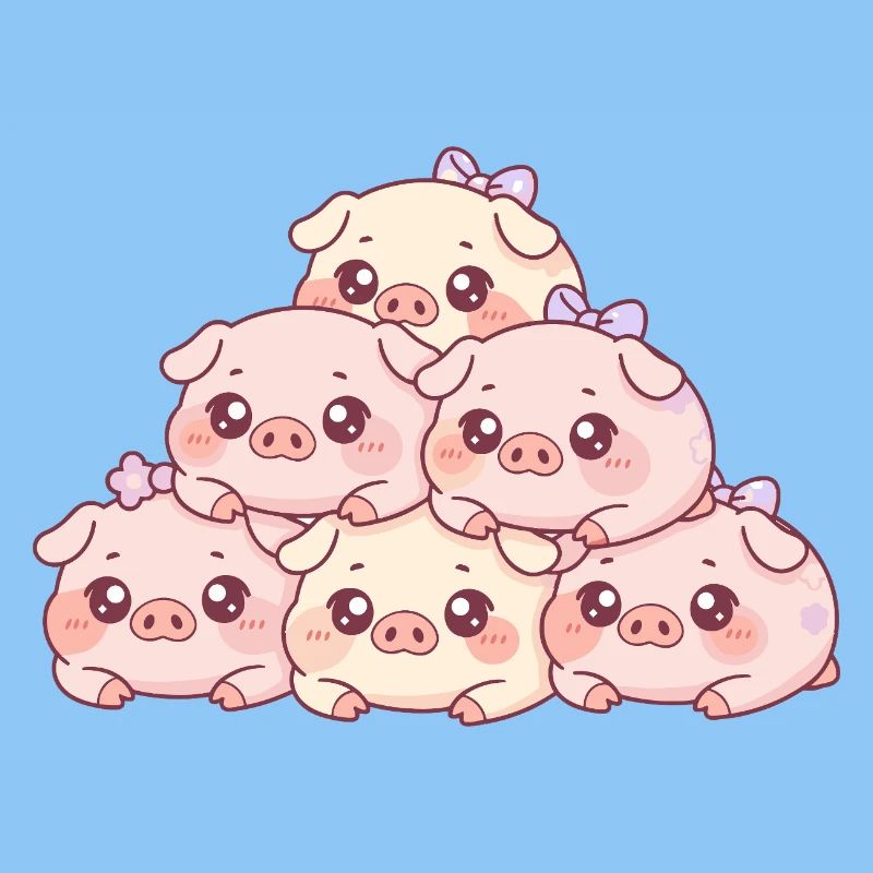 Kuschelige Schweinchen-Pyramide