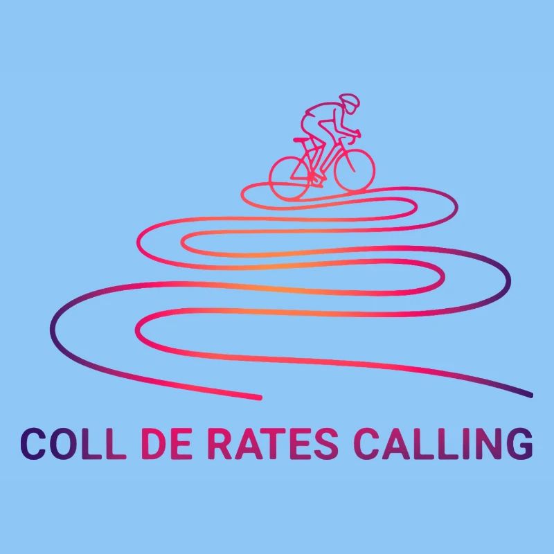 Coll de Rates Calling Cyclist Line Art