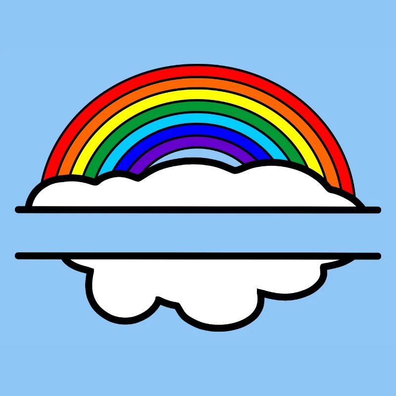 Bannière de nom de nuage arc-en-ciel