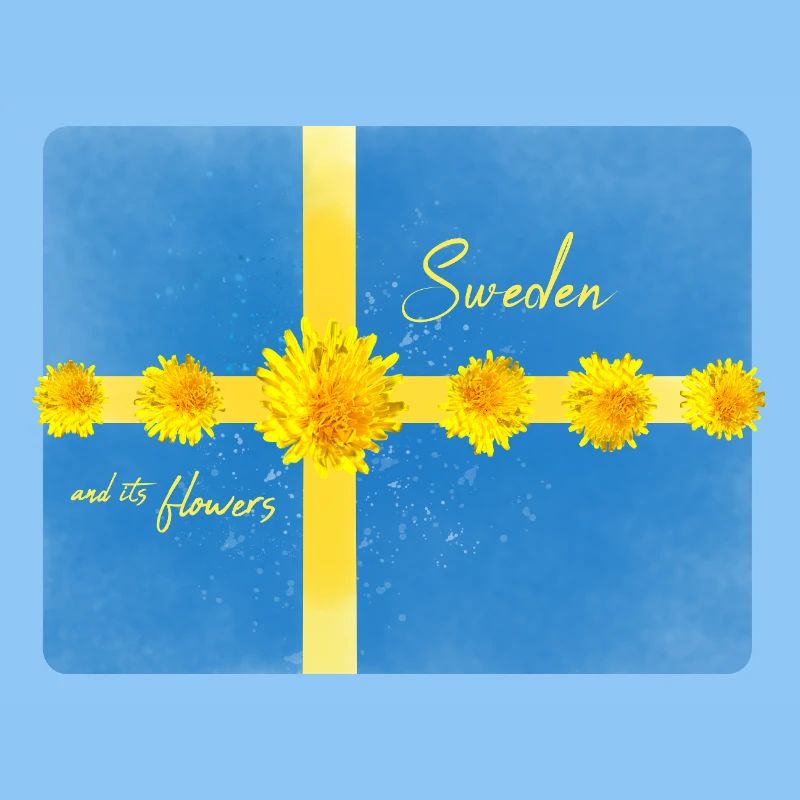 Suède Fleurs Suède Drapeau