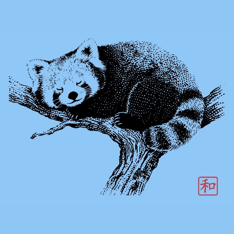 Sleeping Red Panda Zen Art