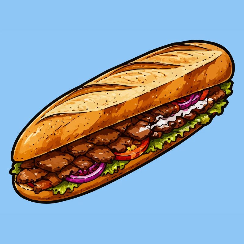 Baguette-Sandwich Illustration