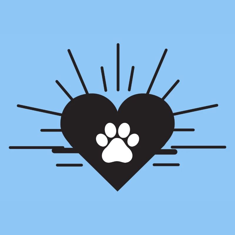 Coeur avec patte de chien
