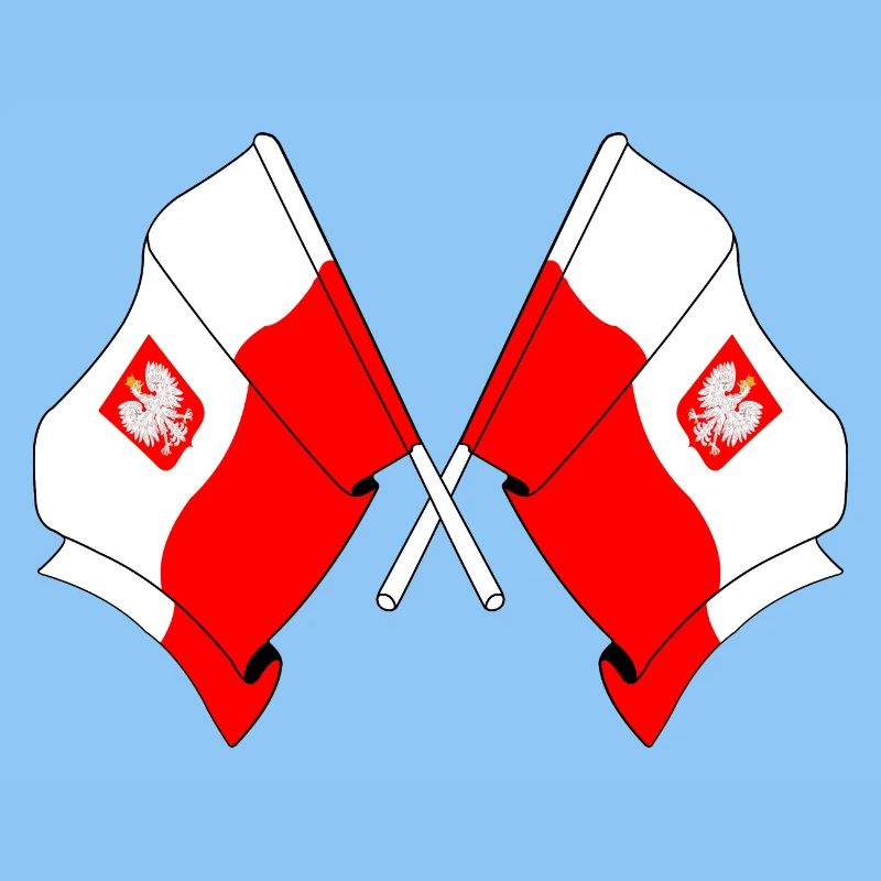 Zwei Flaggen Polen